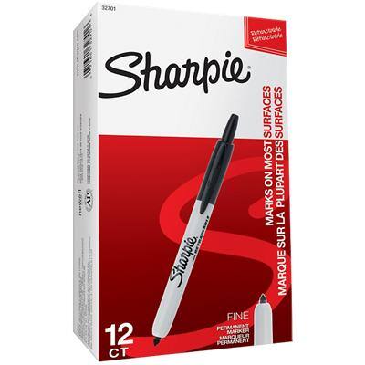 Marqueur permanent Sharpie S0810840 Pointe fine, ogive 1,0 mm Noir Non rechargeable 12 Unités