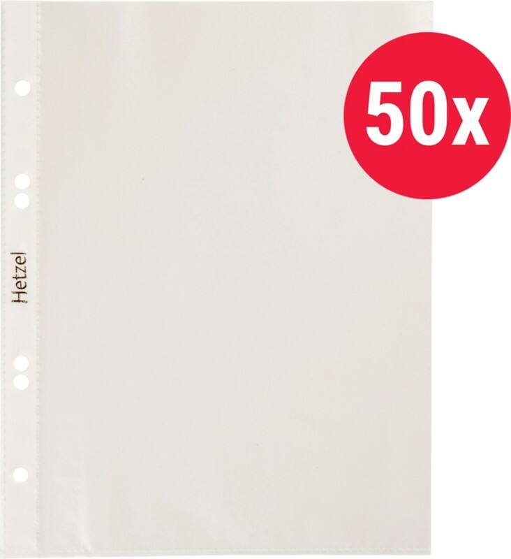 Pochettes perforées Hetzel A6 Granuleux Transparent 75 microns PP (Polypropylène) Ouverture par le haut 6 perforations 22318690 50 unités