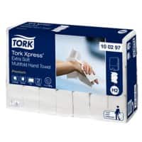 Essuie-mains interfoliés Tork Xpress Extra-doux - 100297 - Papiers d'essuyage pliés en M, qualité Premium pour Distributeur H2 - Haute absorption, 2 plis, blanc - 21 x 100 feuilles