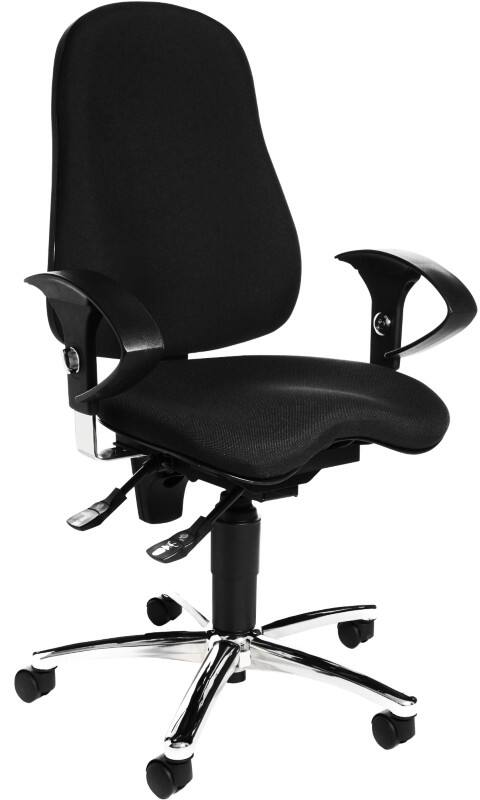 Siège de bureau Sitness 10 TOPSTAR Contact permanent Tissu Accoudoirs réglables en hauteur Siège réglable en hauteur Noir 110 kg