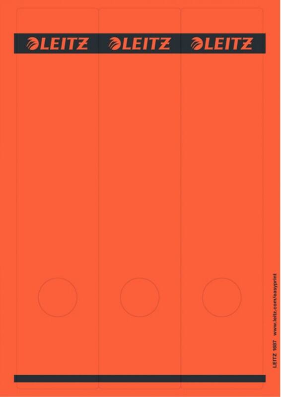 Étiquettes adhésive de dos imprimables PC Leitz 1687 longue pour classeurs à levier Leitz 1080 rouge 62 x 285 mm 75 unités