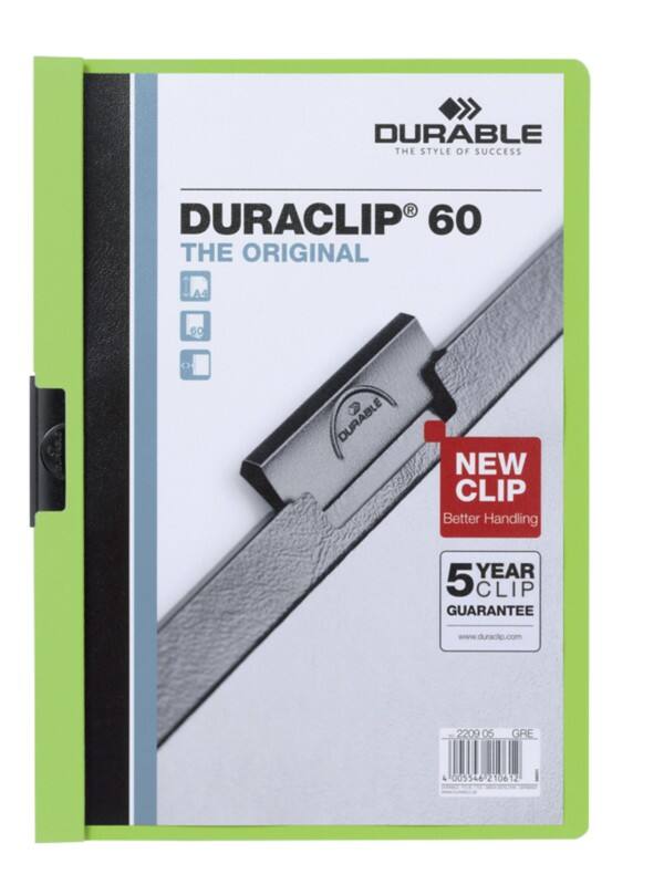 Farde à clip DURABLE DURACLIP 60 Feuilles A4 Vert