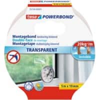 Ruban double face de montage tesa Powerbond Transparent 19 mm (l) x 5 m (L) 55744&nbsp;