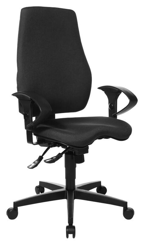 Siège de bureau Eiger Viking Realspace Mécanisme synchrone Tissu Accoudoirs 2D Siège réglable en hauteur Noir 110 kg 640 x 680 x 1270 mm