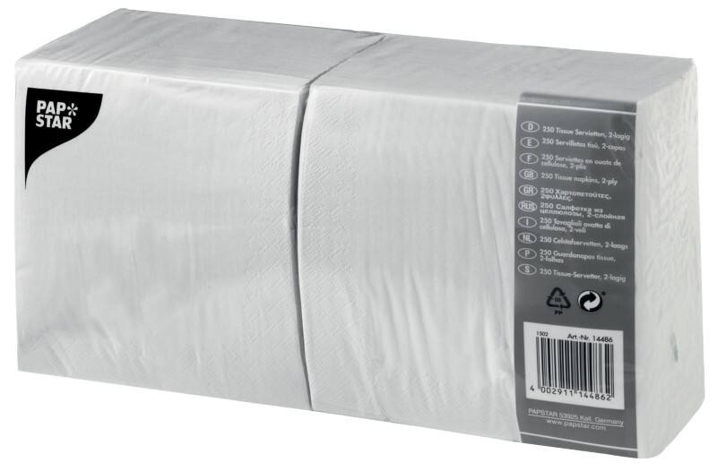Serviettes PAPSTAR 14486 Blanc 250 unités