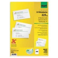 Cartes de visite Sigel LP796 85 x 55 mm 225 g/m² Blanc 400 Unités