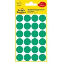 Pastilles autocollantes AVERY Zweckform 3006 Vert Rond Ø 18 mm 4 Feuilles de 24 Étiquettes