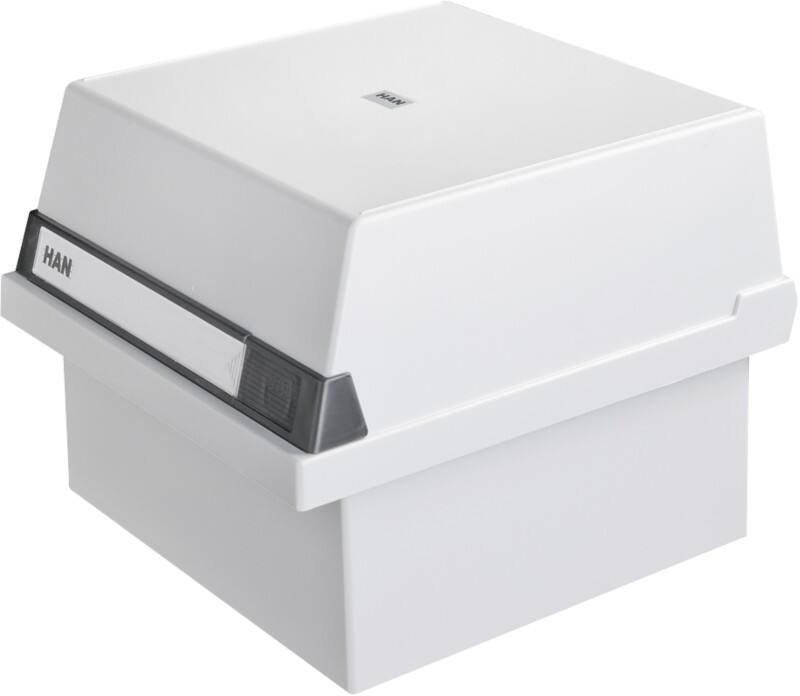 Boîte à fiches HAN 965-11 Gris clair pour 800 Cartes 23,5 x 25 x 19 cm