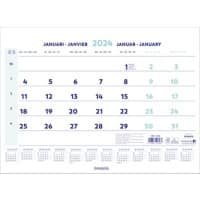 Calendrier mensuel Brepols 1 Mois par page 2022 Multilingue Blanc