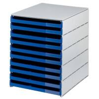 Tiroirs de classement Styro Bleu 10 tiroirs ouverts 24,6 x 33,5 x 32,3 cm