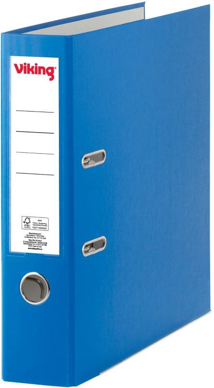 Classeur à levier Viking Large A4 75 mm Bleu 2 Anneaux Plastique Mat Portrait