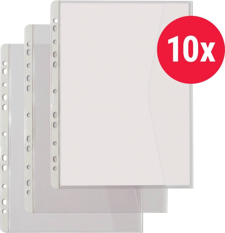 Pochettes perforées Rexel A4 Granuleux Transparent 130 microns PP (Polypropylène) Ouverture à droite 11 perforations 22378490 10 unités
