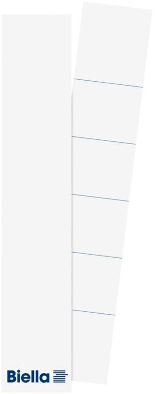 Étiquettes pour dos de classeur Biella Non-adhésives Blanc 2,7 x 14,5 cm 25 unités