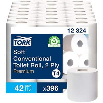 Papier toilette Tork T4 Premium 2 épaisseurs 42 Rouleaux de 396 Feuilles