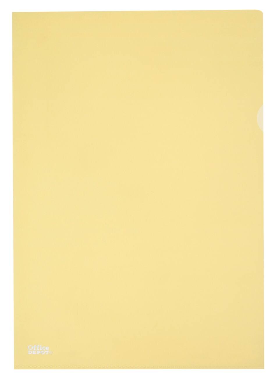 Pochettes coin Office Depot Flush A4 Jaune polypropylène 145 microns 25 unités
