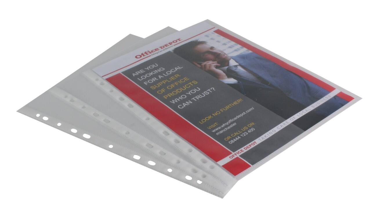 Pochettes perforées Office Depot Premium A4 11 trous Transparent polypropylène 95 microns 21 x 29,7 cm 25 unités