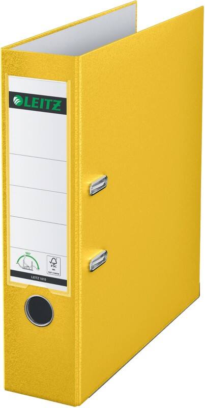 Classeur à levier Leitz Large 180° A4 82 mm Jaune 2 Anneaux 1010 Plastique Lisse Portrait