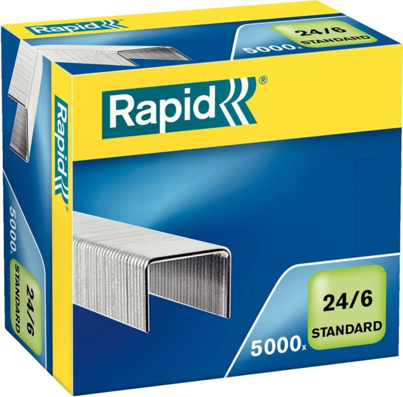 Agrafes Rapid Standard 24/6 24859800 Métal galvanisé Argenté 5 000 Agrafes