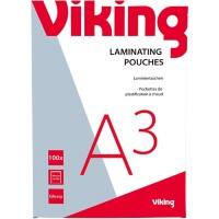 Pochette de plastification Viking A3 Brillant 125 microns (2 x 125) Transparent 100 Unités