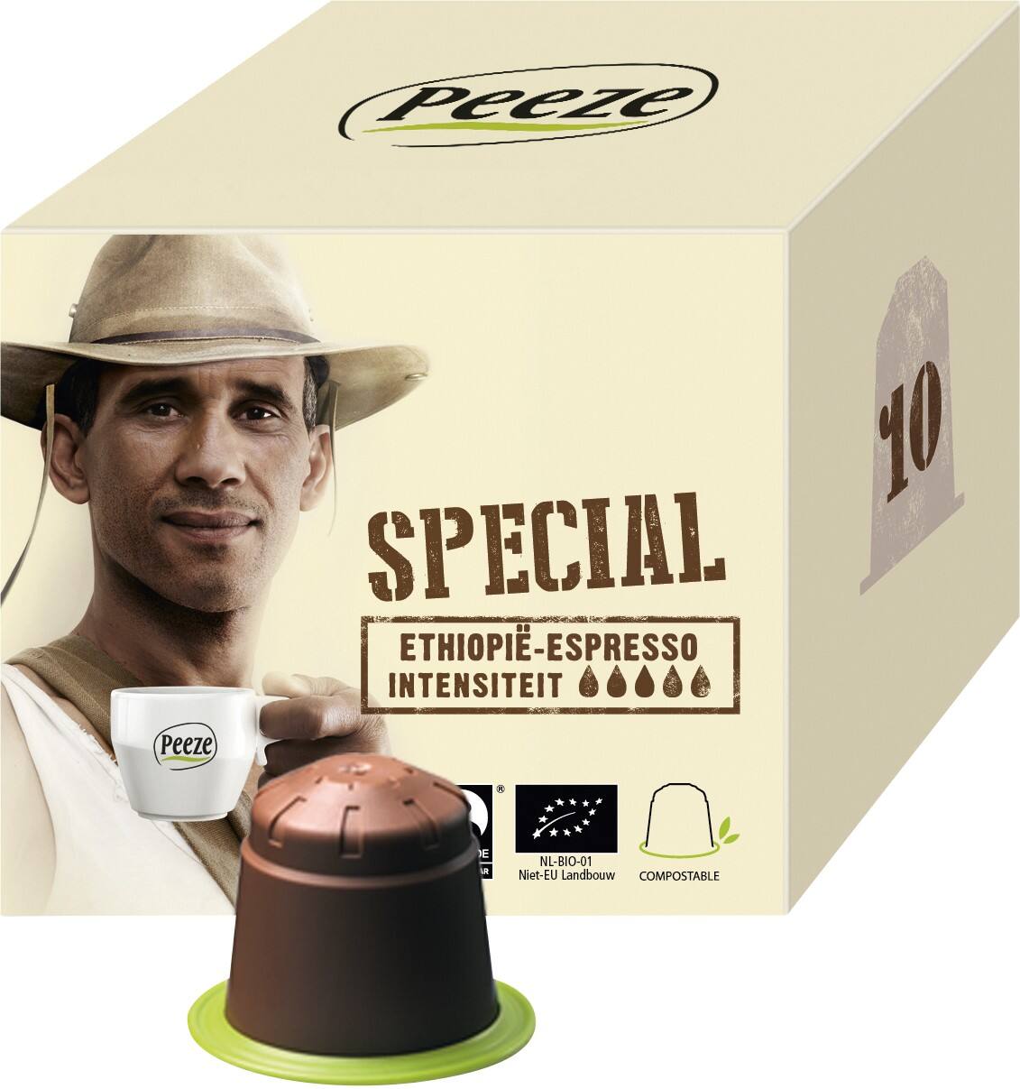 Capsules de café Special Espresso PEEZE 10 Unités de 9 g