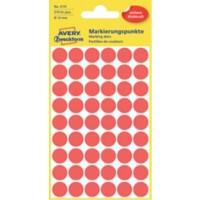 Pastilles autocollantes Avery 3141 Adhésif Rouge 12 x 12 mm 5 Feuilles de 54 Étiquettes