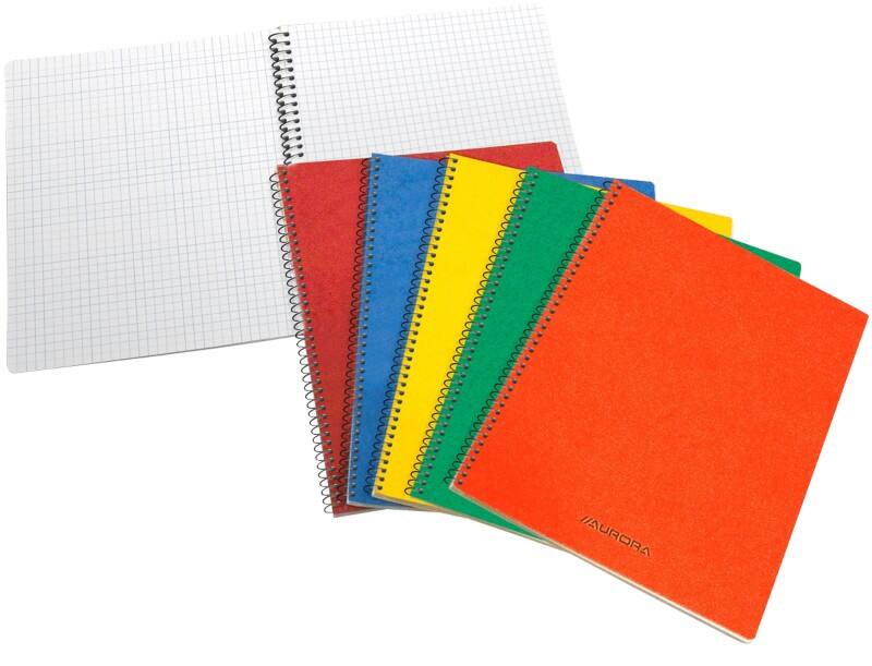 Cahier à spirales AURORA A5 Quadrillé Reliure en spirale Carton Assortiment Perforé 120 Pages
