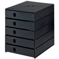 Module de classement Styro Stryo Noir 5 tiroirs 24,6 x 33,5 x 32,3 cm