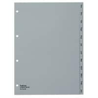 Intercalaires Kolma Longlife pvc A4 portrait 12 intercalaires Gris