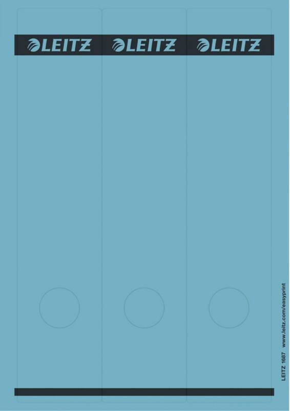 Étiquettes adhésive de dos imprimables PC Leitz 1687 longue pour classeurs à levier Leitz 1080 blau 62 x 285 mm 75 unités