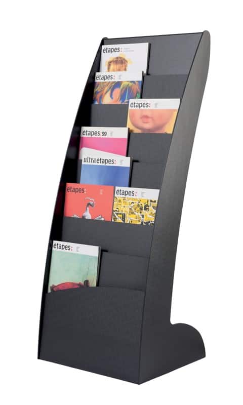 Présentoir Paperflow Courbo 8 Panneaux A4 PS (Polystyrène) Noir