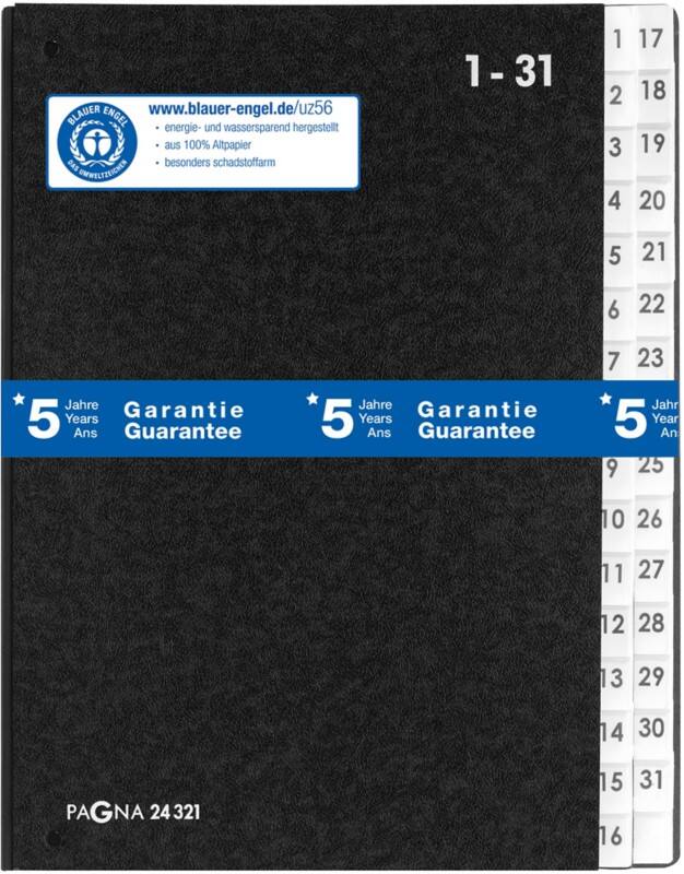 Trieur PAGNA Classic 40060-11 Carton recyclé A4 Noir