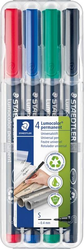 Marqueur OHP/DVD STAEDTLER Lumocolor 311 Extra Fin Fine 0,4 mm (S) Assortiment Rechargeable 4 Unités