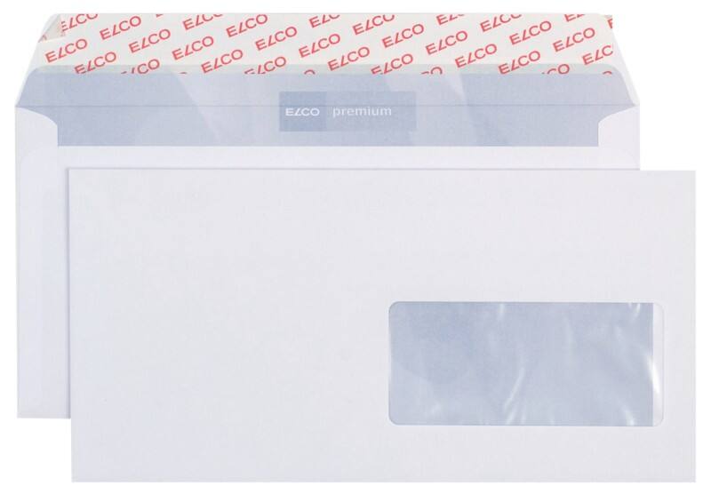 Enveloppes Elco Premium Avec fenêtre C6/5 229 (l) x 114 (h) mm Bande adhésive Blanc 100 g/m² 500 Unités