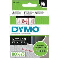 Ruban d’étiquettes D1 Dymo S0720550 / 45015 d’origine Autocollantes Rouge sur blanc 12 mm x 7 m
