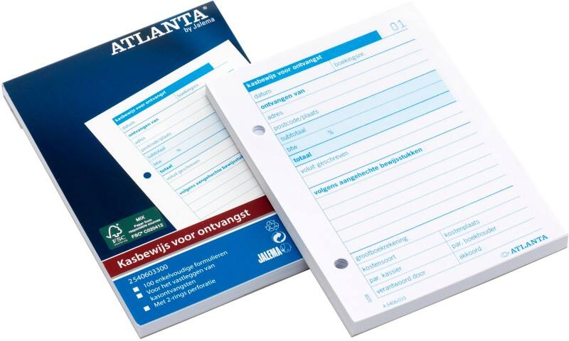 Registre de caisse entrées (NL) Djois Atlanta A5406-033 Blanc, rose A6 10,5 x 14,8 cm 100 feuilles