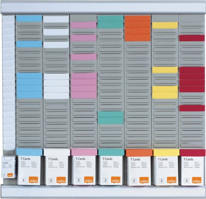 Planning hebdomadaire pour fiches T Nobo Midi 48 (L) x 48 (H) cm Métal Argenté