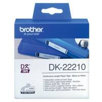 Rouleau d'étiquettes Brother QL Authentique DK-22210 DK-22210 Autocollantes Noir sur Blanc 29 x 29 mm