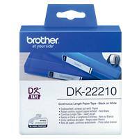Rouleau d'étiquettes Brother QL Authentique DK-22210 DK-22210 Autocollantes Noir sur Blanc 29 x 29 mm