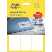 Étiquettes universelles AVERY Zweckform 3329 Adhésif Blanc 76 x 39 mm 32 Feuilles de 6 Étiquettes