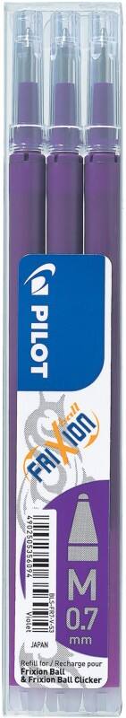 Recharge pour stylo roller Pilot FriXion Ball 0,35 mm Moyen Conique Violet 3 Unités