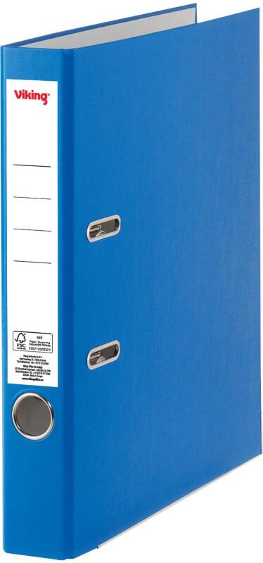 Classeur à levier Viking Étroit A4 50 mm Bleu 2 Anneaux Plastique Mat Portrait
