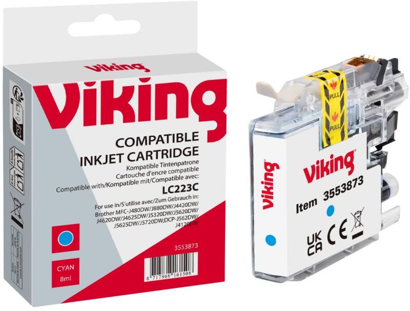 Cartouche jet d'encre Viking LC223C Compatible Brother Cyan