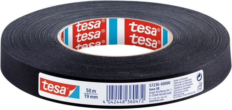 Ruban toilé tesa extra Power Perfect 57230 Noir 19 mm (l) x 50 m (L) Tissu