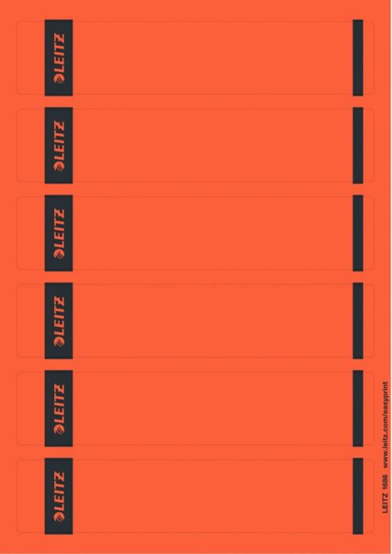 Étiquettes adhésive de dos imprimables PC Leitz 1686 pour classeurs à levier Leitz 1050 rouge 39 x 192 mm 150 unités