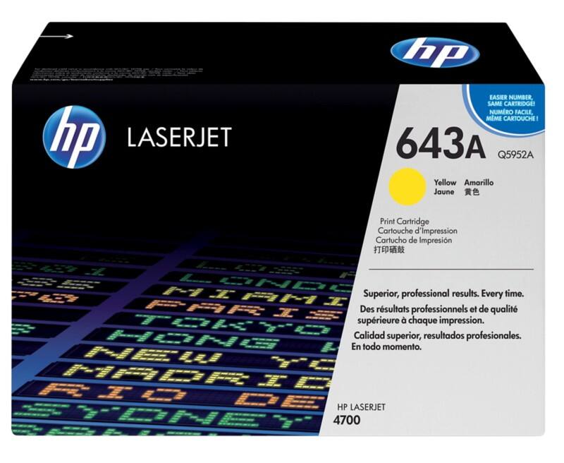 Toner HP D'origine 643A Q5952A Jaune