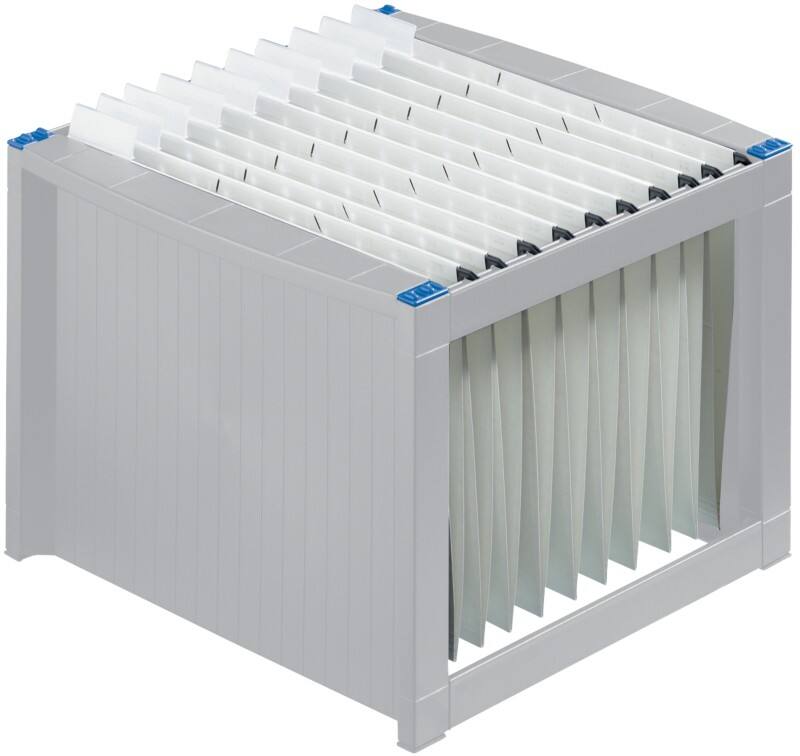 Bac à dossiers suspendus helit the rack A4 36 x 38 x 26 cm 40 Dossiers Plastique Gris