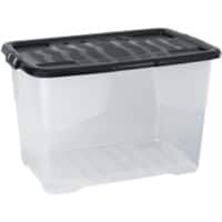 Boîte de rangement Curve 65 L Transparent, noir PP (Polypropylène) 60 x 40 x 37 cm