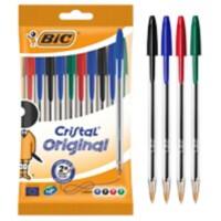 Stylo-bille BIC Cristal Original Assortiment Avec capuchon 10 Unités