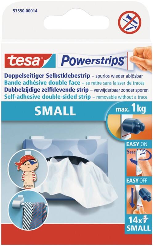 Clou adhésif tesa Powerstrips Small Blanc 35 mm (l) x 0,035 m (L) 14 Unités
