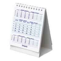 Calendrier de bureau Brepols Table Top Calendar 2026 3 Mois par page Anglais 10,5 (L) x 0,4 (P) x 13 (H) cm Blanc